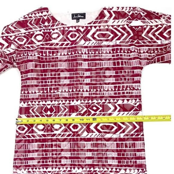 Sam Edelman Prairie Dreamer Aztec Straight Fringe Hem Lined Dress Size Medium - Picture 8 of 12